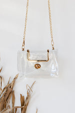 mode, clear bag gold handles