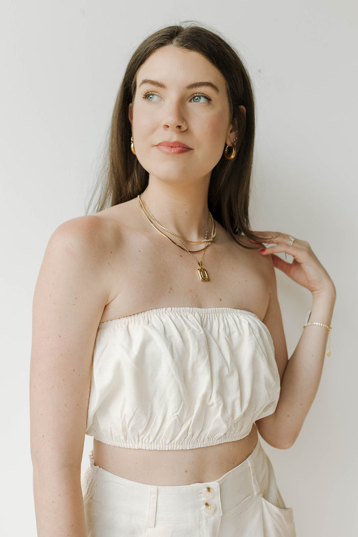 mode, blushing bride bubble crop top