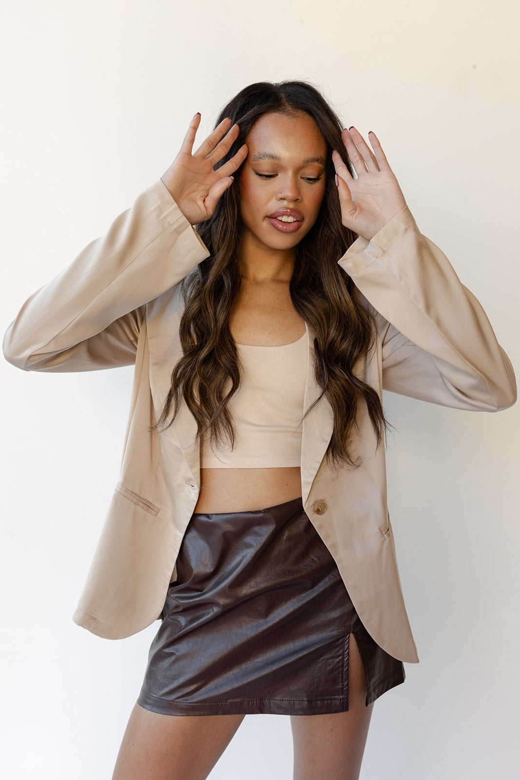 mode, satin blazer quest