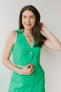 mode, gwen v-neck vest