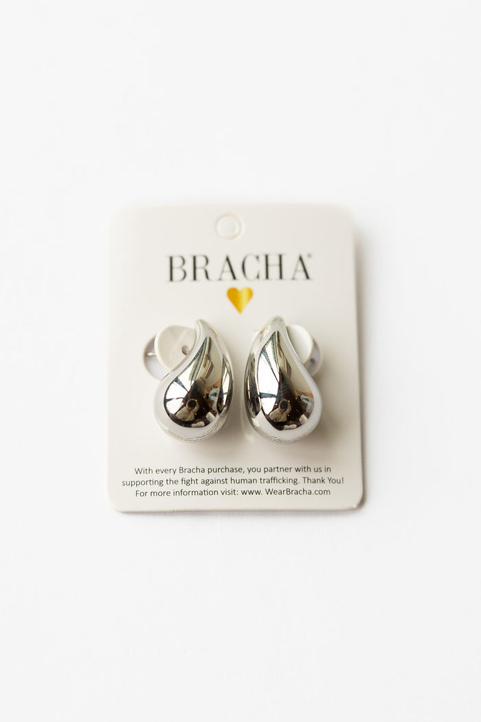 mode, romy ear studs, silver