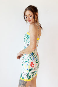 mode, tropical wave mini dress