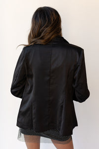 mode, satin blazer quest