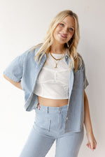 mode, dorothy denim button down shirt