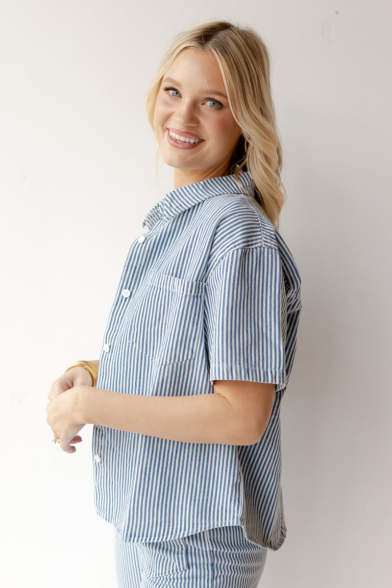 mode, dorothy denim button down shirt