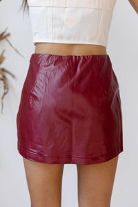 mode, savannah leather skort