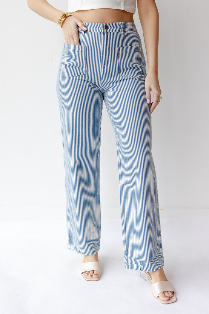 mode, dorothy stripe denim pants