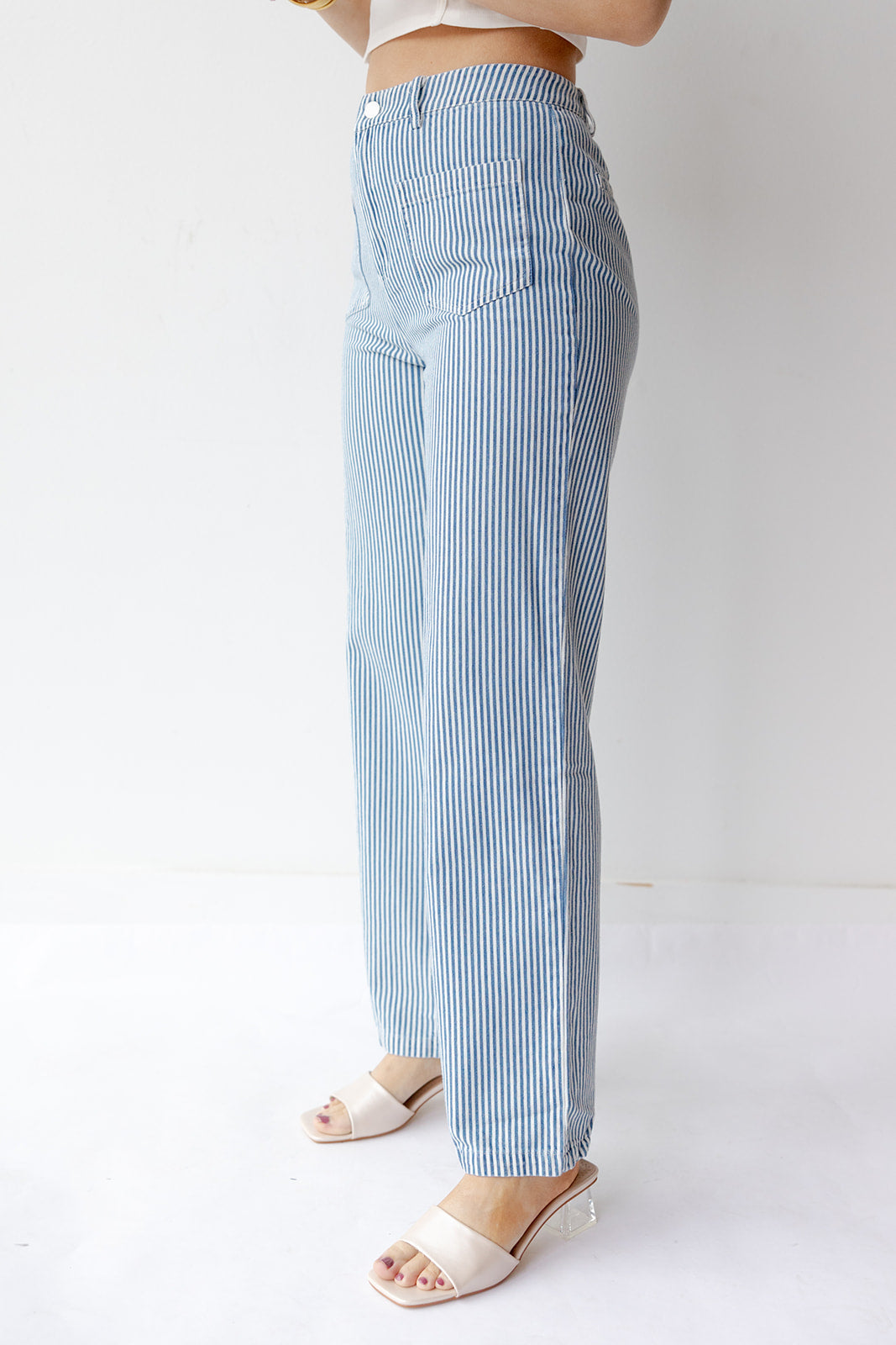 mode, dorothy stripe denim pants