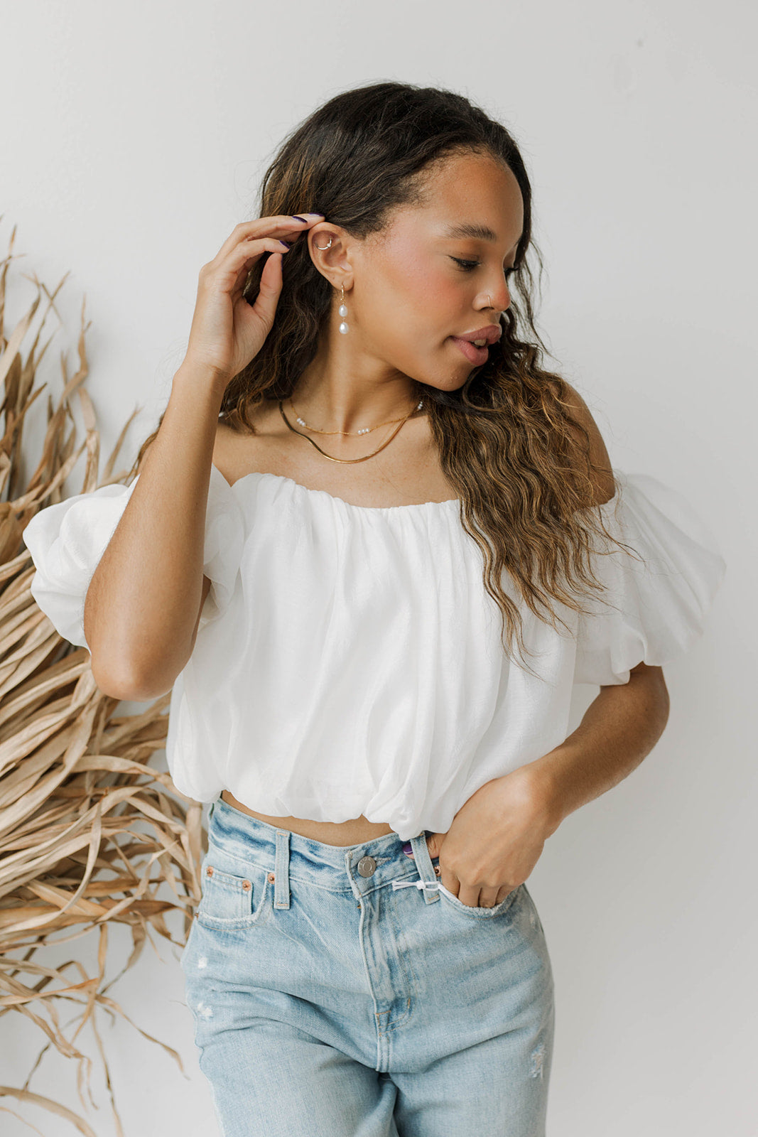 mode, vienna off shoulder top