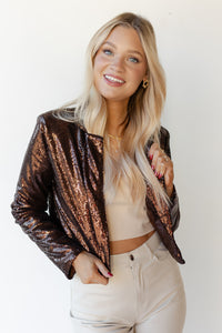 mode, maci sequin blazer
