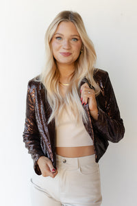 mode, maci sequin blazer