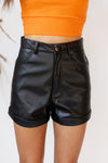 mode, Shy girl faux leather shorts