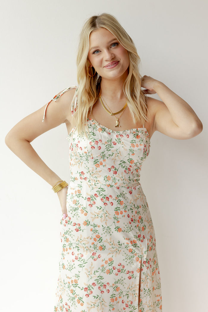 mode, juliet floral satin dress 2.0