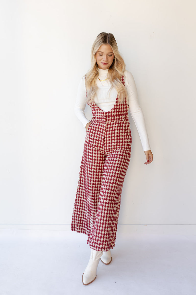 mode, penelope houndstooth jumpsuit