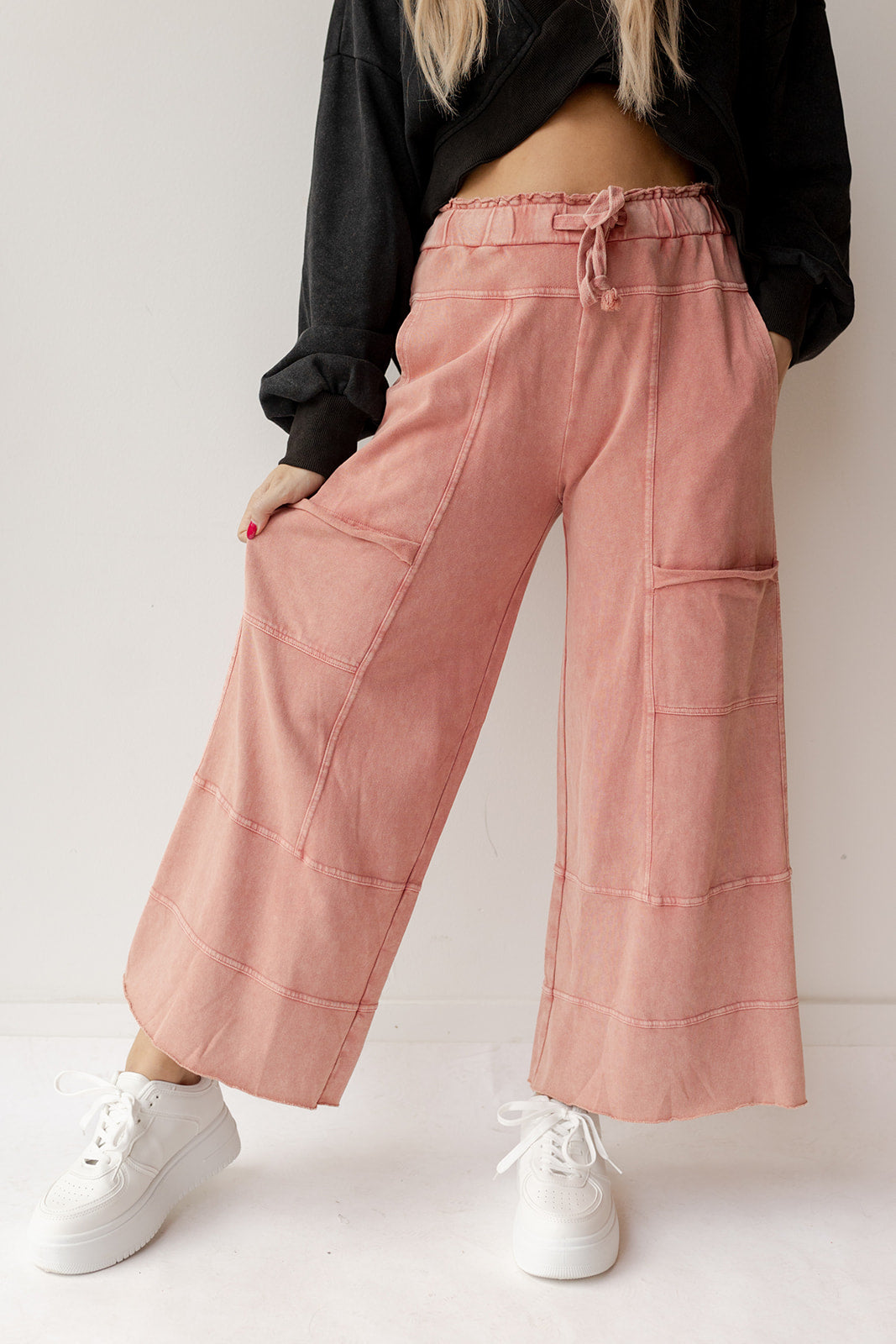 mode, delilah terry knit pants