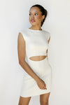 mode, geo mini dress
