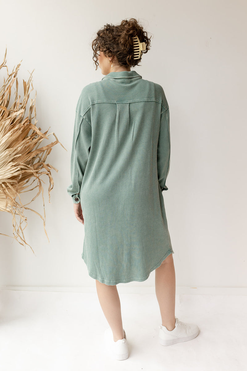 kensley waffle knit shacket dress