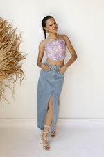 mode, mendoza denim skirt