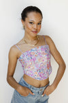 mode, acacia floral top