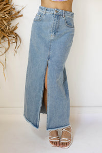 mode, mendoza denim skirt