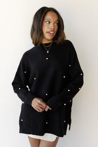 mode, pearl embellished sweater