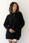 mode, pearl embellished sweater