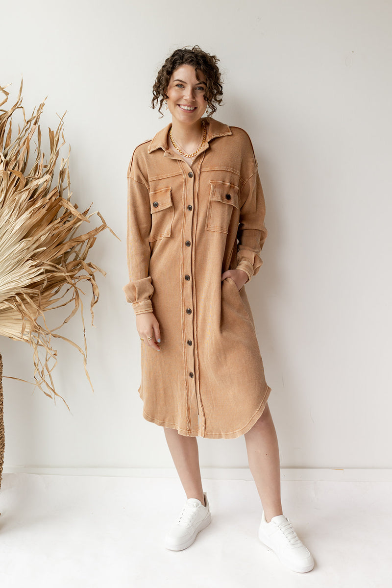 kensley waffle knit shacket dress