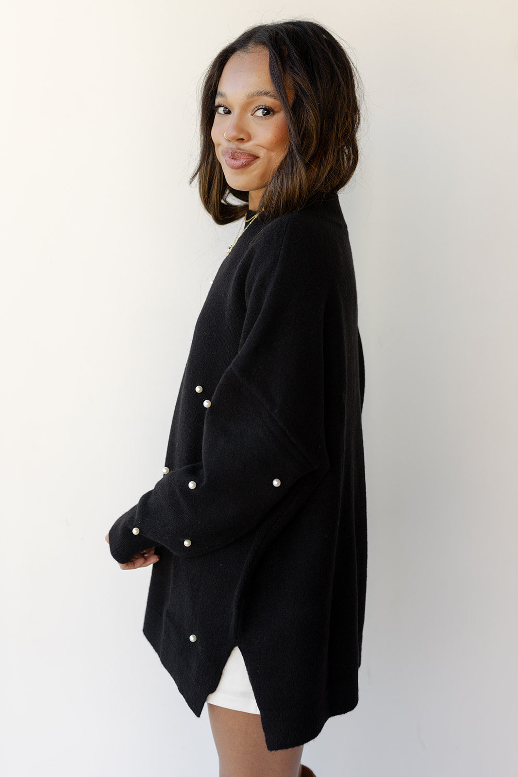 mode, pearl embellished sweater