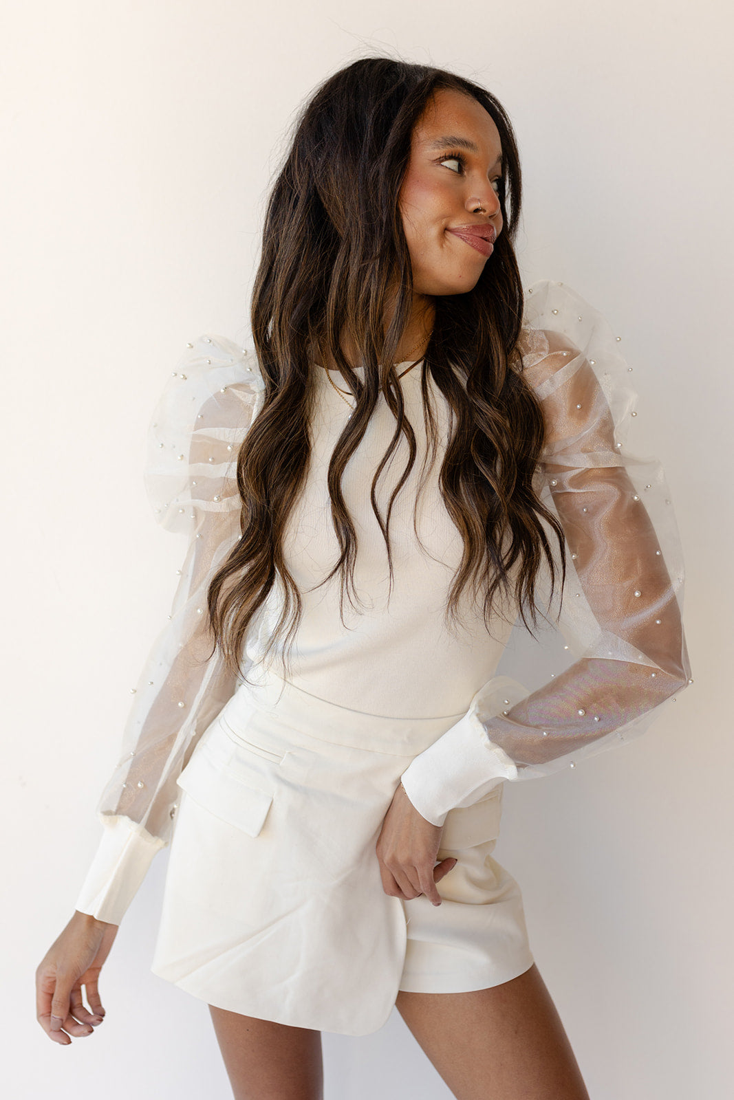 mode, queen of gems puff sleeve top