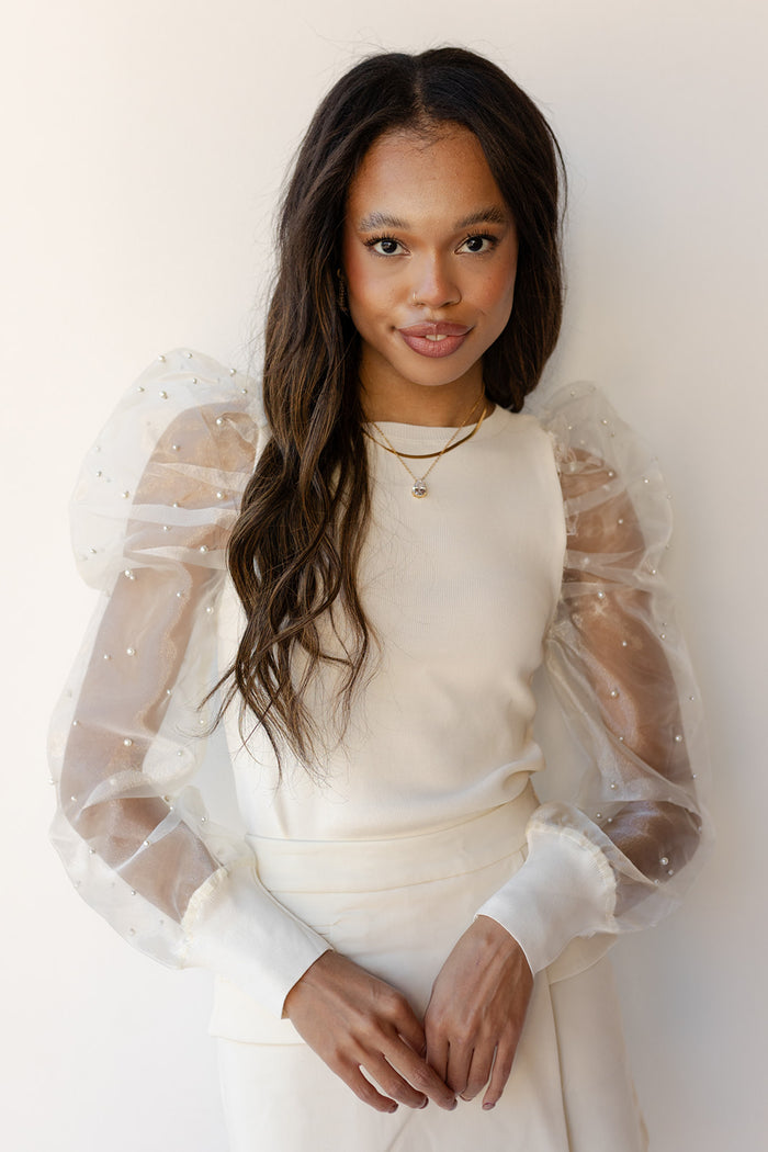 mode, queen of gems puff sleeve top
