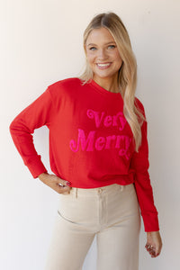 mode, very merry sweatshirt