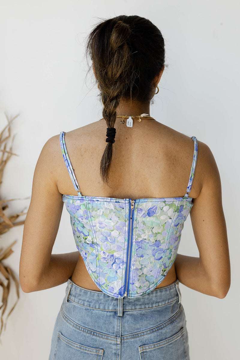 mode, acacia floral top