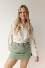 mode, cargo denim mini skirt