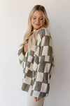 mode, checkmate cardigan