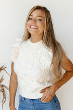 mode, palmer cable sweater top