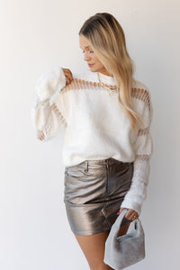 mode, melanie fuzzy sweater