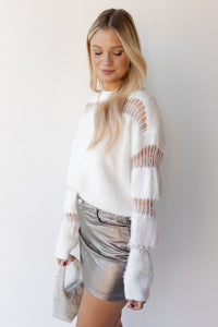 mode, melanie fuzzy sweater