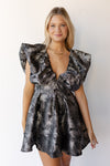 mode, estella shoulder puff mini dress