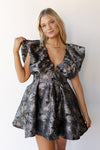 mode, estella shoulder puff mini dress
