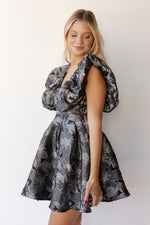 mode, estella shoulder puff mini dress