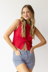 becca denim tie vest