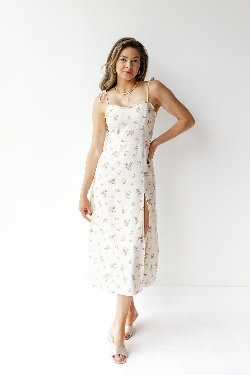 hallie floral middy dress