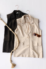 mode, saylor sleeveless blazer vest