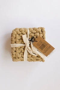 mode, square cotton crochet coasters