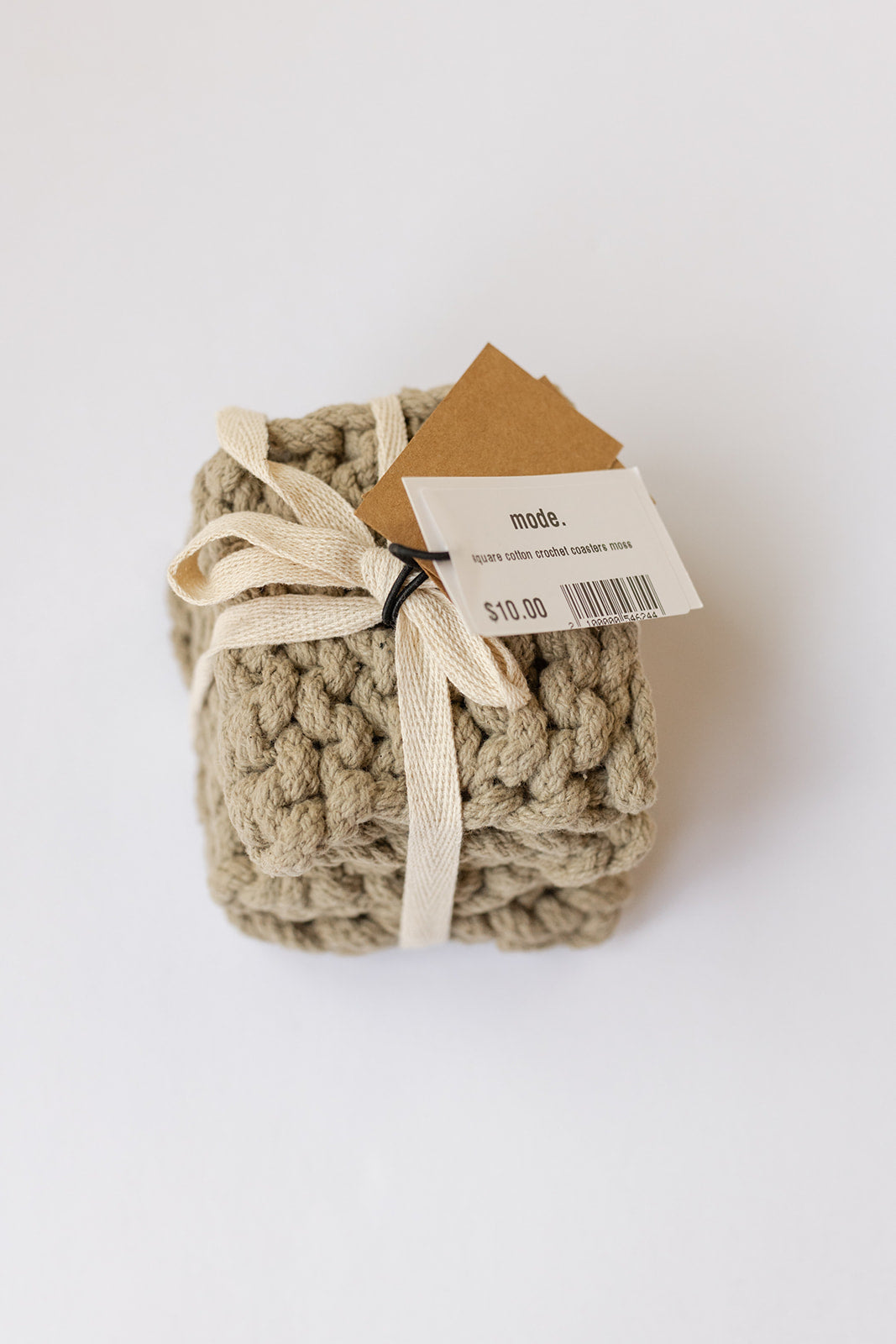 mode, square cotton crochet coasters