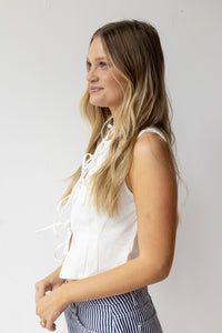 becca denim tie vest