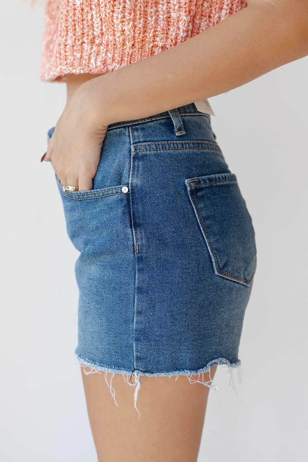 mode, savannah high rise jean shorts