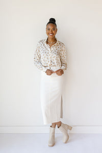 mode, stella satin leopard blouse