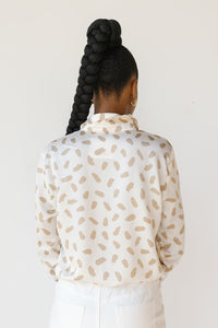 mode, stella satin leopard blouse
