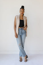 mode, saylor sleeveless blazer vest